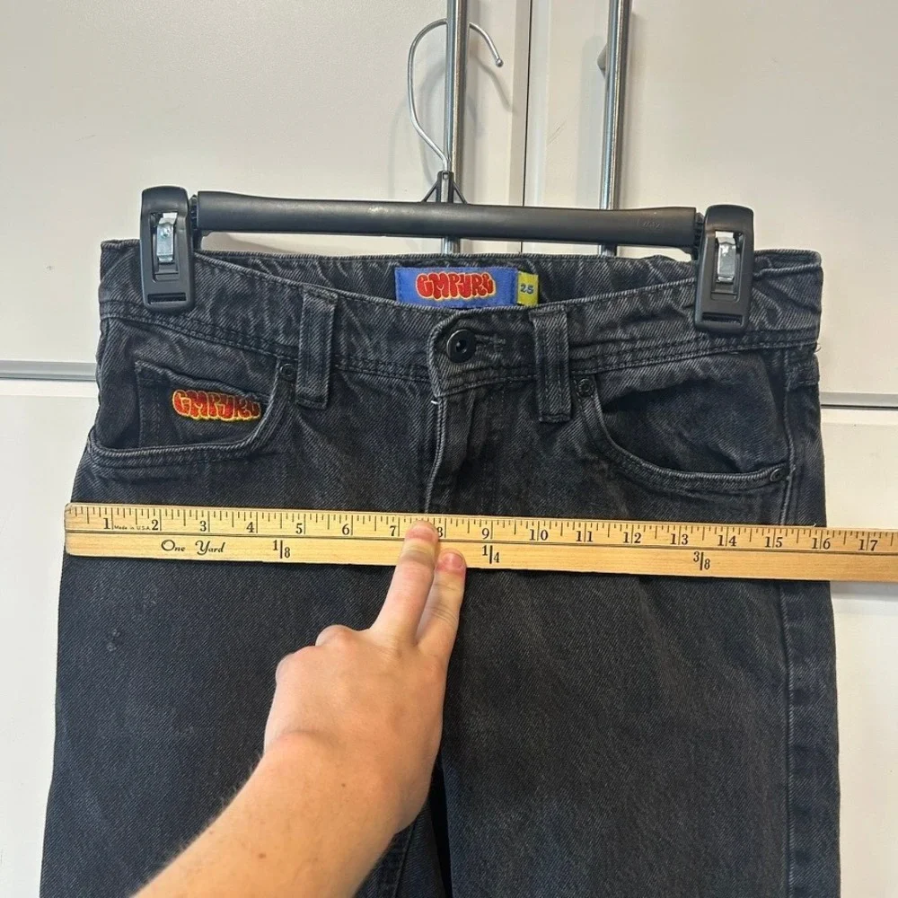 Empyre Loose Fit Skate Jeans Black Denim Boys Size 25 Streetwear Baggy Pants
